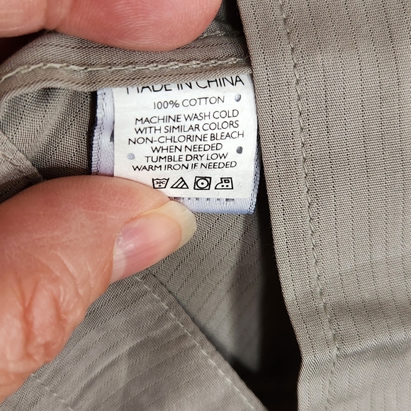 NWT Rocawear button down short sleeve grey With Pinstripes shirt 2 pockets 3XL - Picture 13 of 16